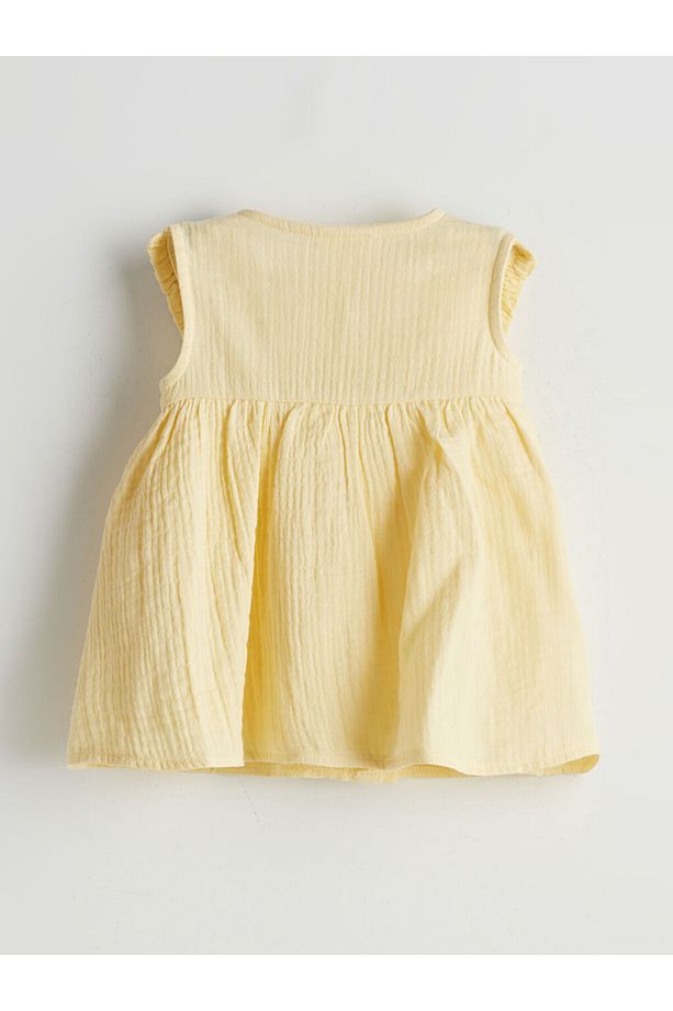 LCW ECO Sarı Çiçekli Kız Bebek Müslin Elbise - 2