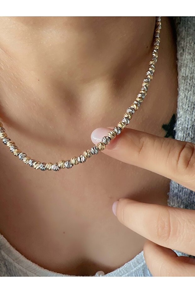 Gold-Silver Color Dorica Necklace 41+4 cm Acr4498
