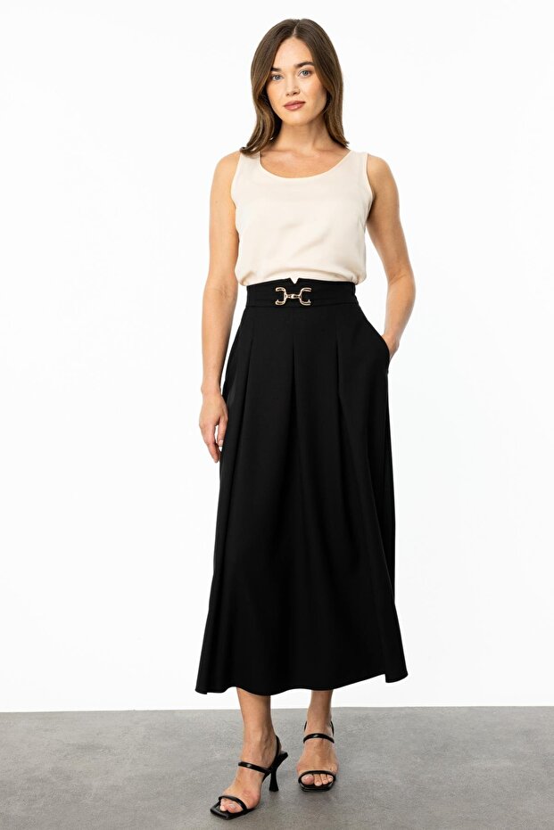 Maxi Boy Kalın Pileli Etek - 6