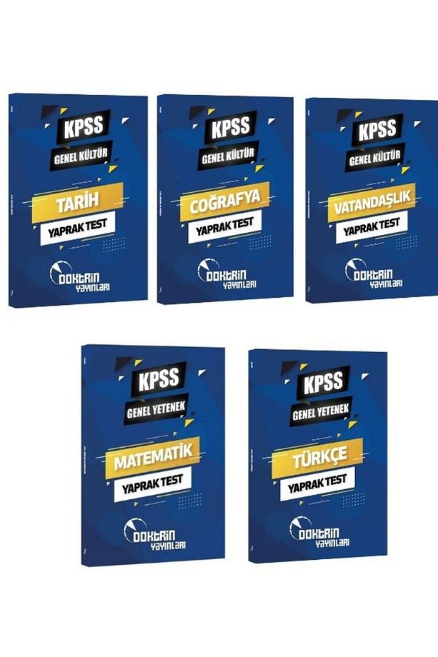 Kpss Tüm Dersler (MATEMATİK,TÜRKÇE,TARİH,COĞRAFYA,VATANDAŞLIK) Yaprak Test 3000 Soru (5 Lİ SET) - 1