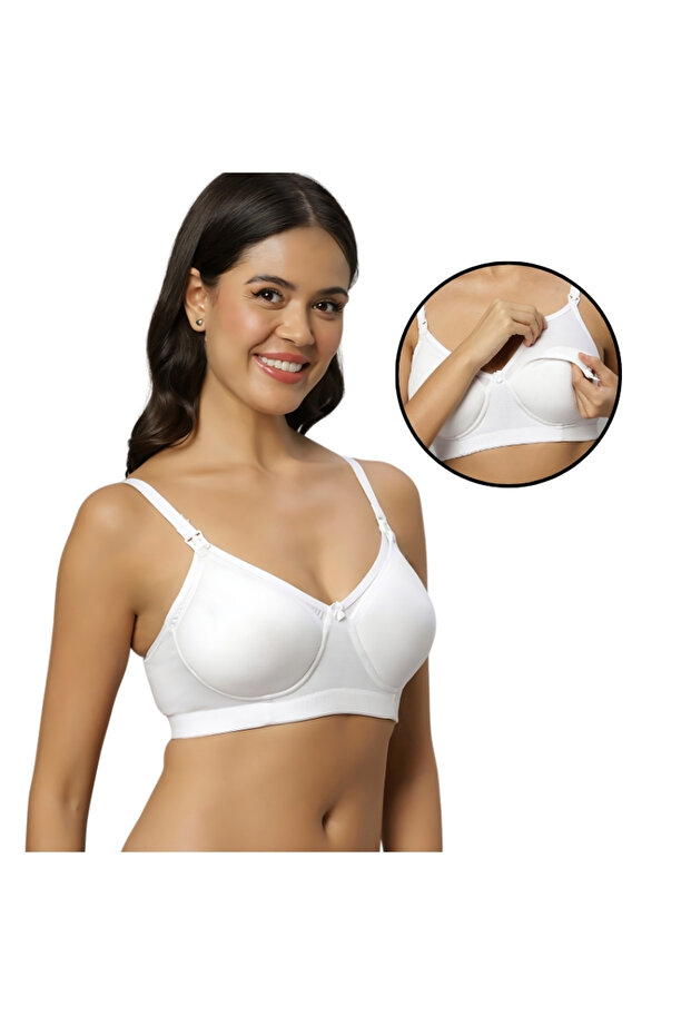 Women's Soft Comfortable Lightly Padded Bamboo Cotton Non-Padded Nursing & Maternity Bra