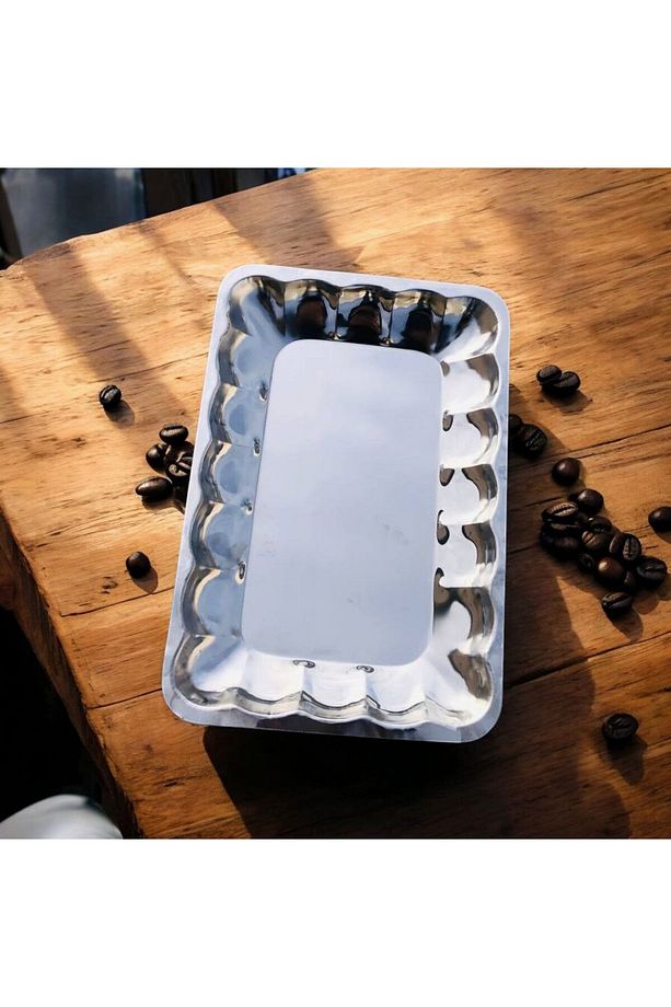 Çelik Dilimli Kayık Tabağı  Kalın Çelik Kayık Tabağı,Salata,Servis,Sunum Tabağı No:5 34 cm 2 Adet - 2