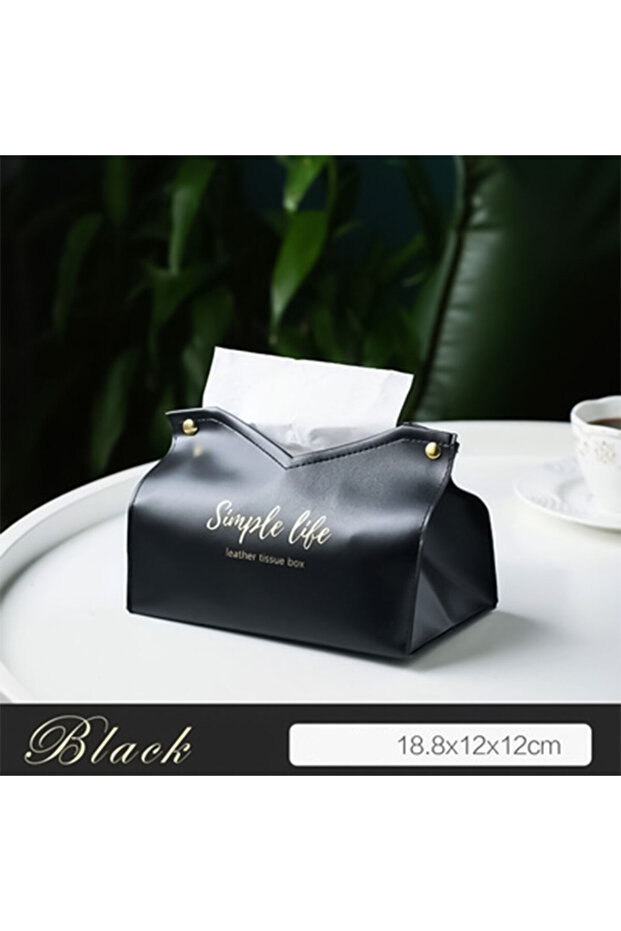 Leather tissues bag black - 1
