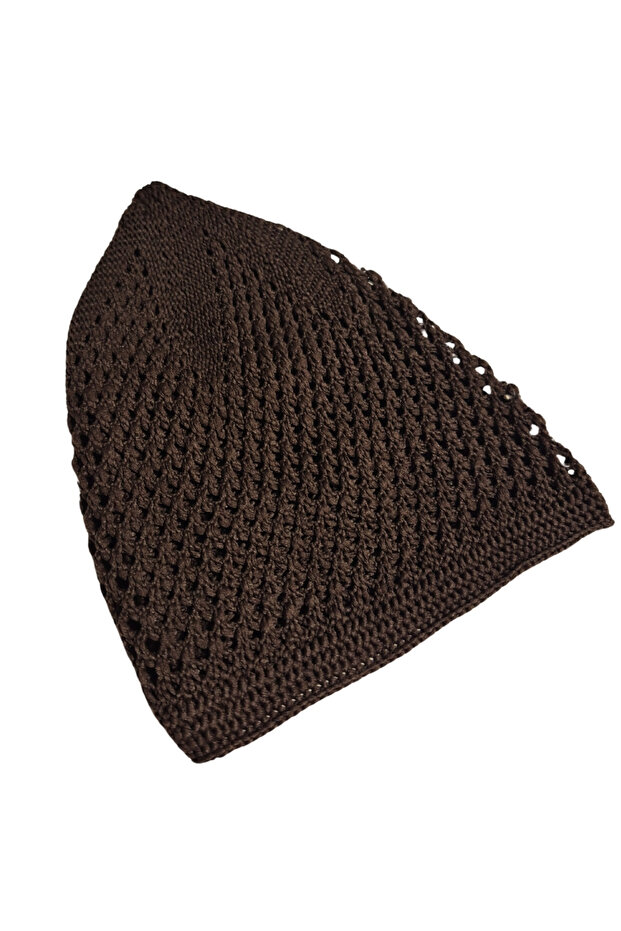 Hand Knitted Motif Prayer Cap, High Quality, Cotton Pieces
