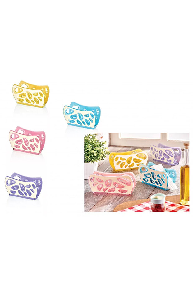 Multi-colored plastic tissue stand - 2