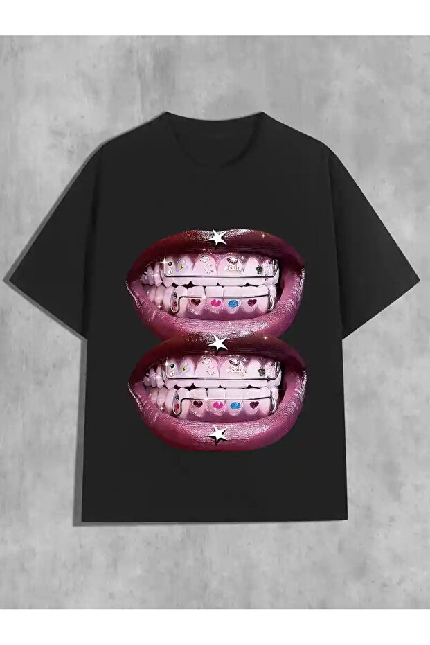 Oversize Cut Short Sleeve Printed T-Shirt