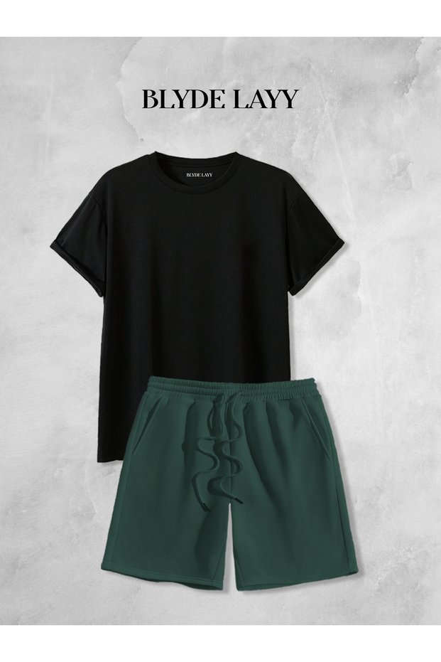 Unisex Plain Unprinted Shorts-T-Shirt Set