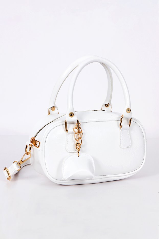 Ruby Mini Wallet Charm Detailed Patent Leather Zipper Closure Women's Hand Cross Arm Shoulder Bag