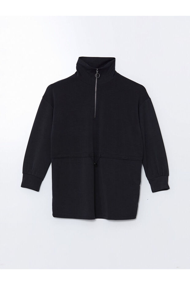LCW Modest Modal Karışımlı Oversize Kadın Sweatshirt Tunik - 5