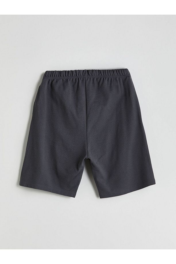 Antrasit Standart Kalıp Erkek Şortlu Pijama Takımı - 5