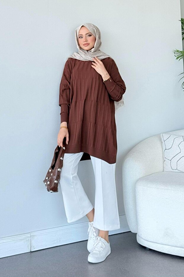 Baklava Pattern Tunic Brown - 2
