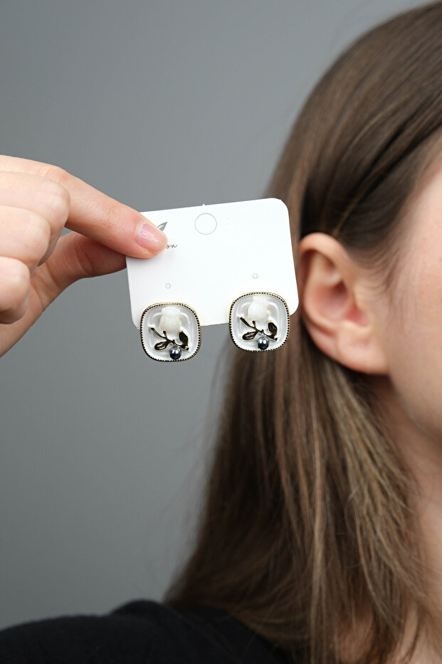 KADIN MİNELİ ÇELİK KÜPE - 1