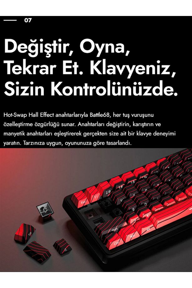 Eweadn Battle 68 He Hall Effect Rapid Trigger 8000 Hertz (MANYETİK SWİTCH) Mekanik Klavye - 7