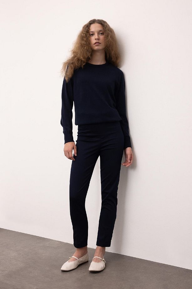 Regular Fit Yumuşak Dokulu Bisiklet Yaka Reglan Kol Basic Düz Triko Kazak I6913az24wn - 2
