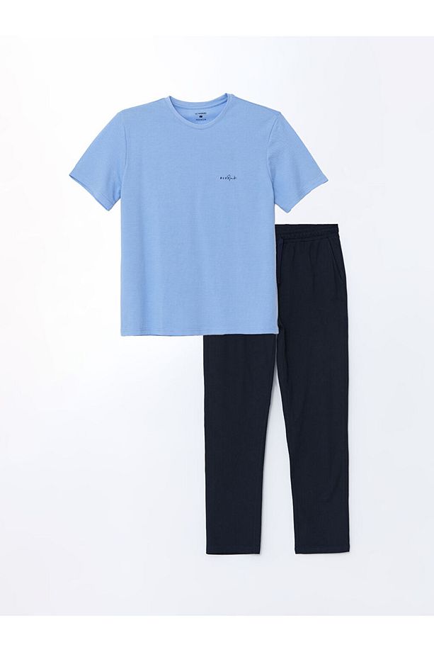 Lacivert Standart Kalıp Erkek Pijama Takımı - 4