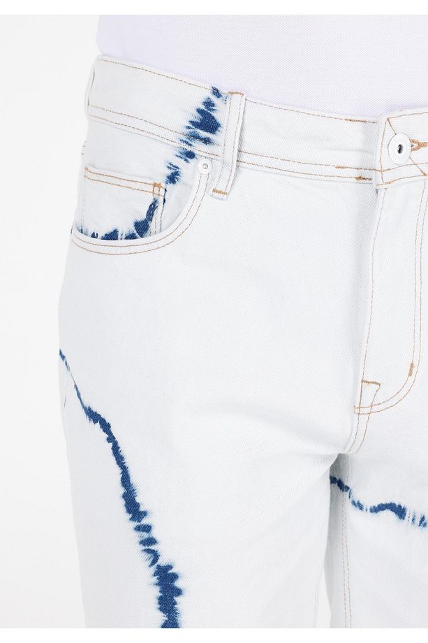 Regular Fit Orta Bel  Erkek Natural Jean Şort - 5