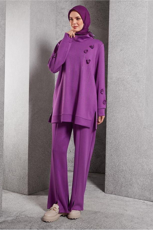 Taşlı Pantolonlu Eşofman Takım 45041 - 2