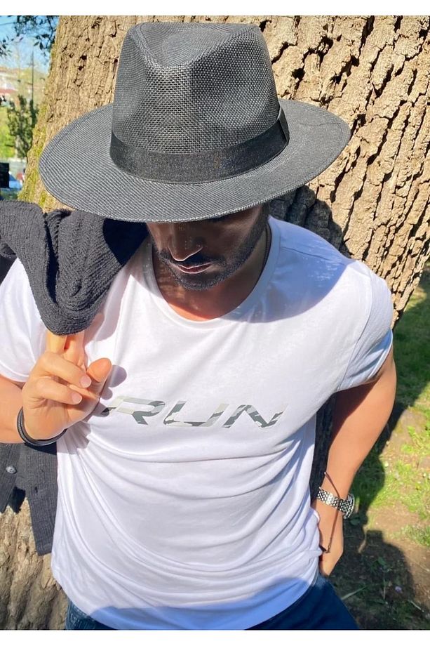 Kovboy Model Erkek Hasır Şapka - 2