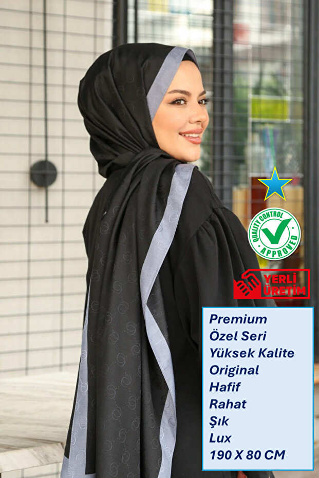 Premium Lux Original Monogram Shawl (Silk Voile, High Quality, Lightweight, Casual, Stylish, Testure Clothing)