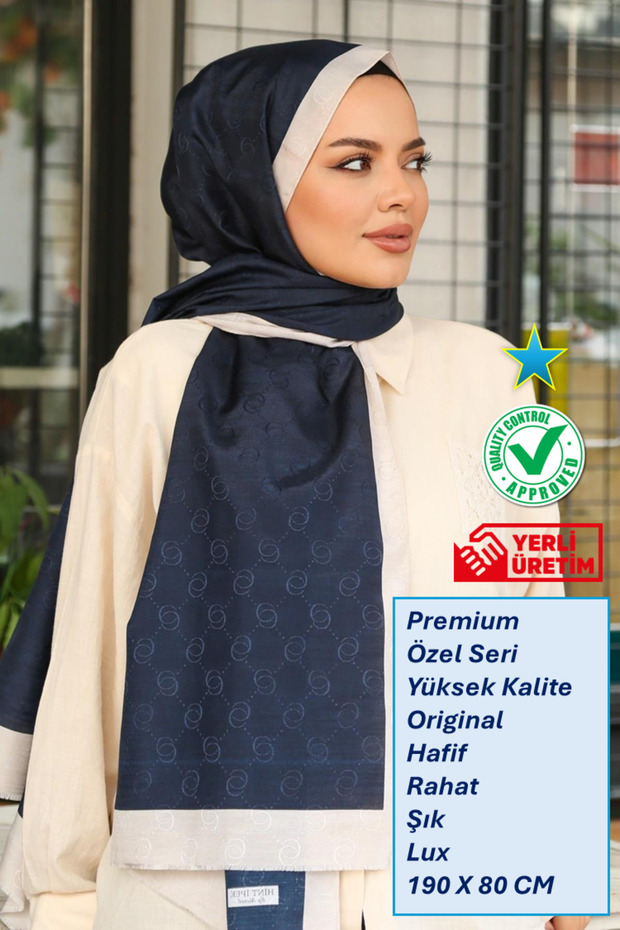 Premium Lux Original Monogram Shawl (Silk Voile, High Quality, Lightweight, Casual, Stylish, Testure Clothing)