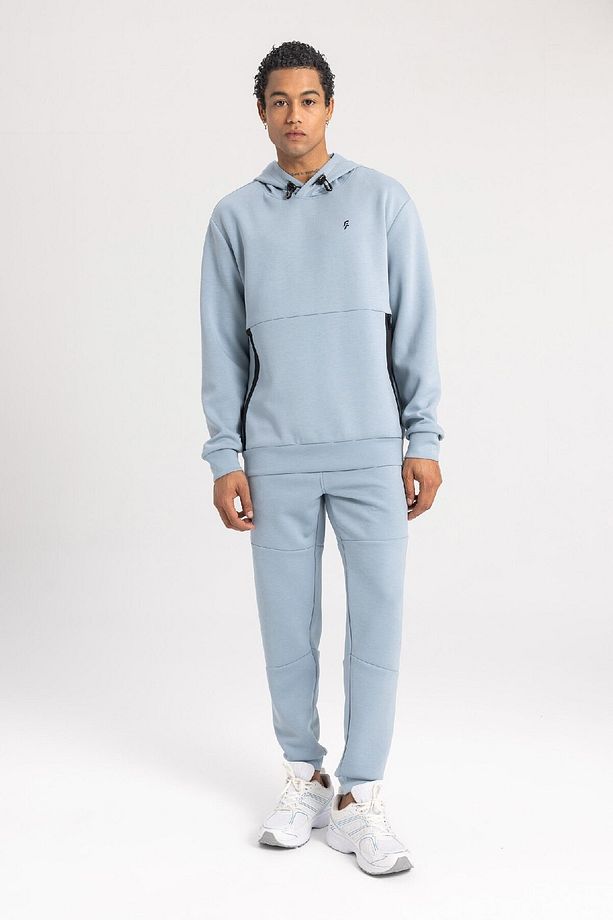 DeFactoFit Standart Fit Bisiklet Yaka Skuba Dalgıç Kumaş Sporcu Sweatshirt B4757AX24SP - 5