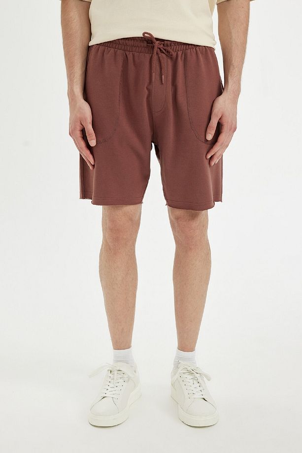 Slim Fit Dar Kesim Dar Paça Cepli Basic Düz Şort B8673ax24sm - 4