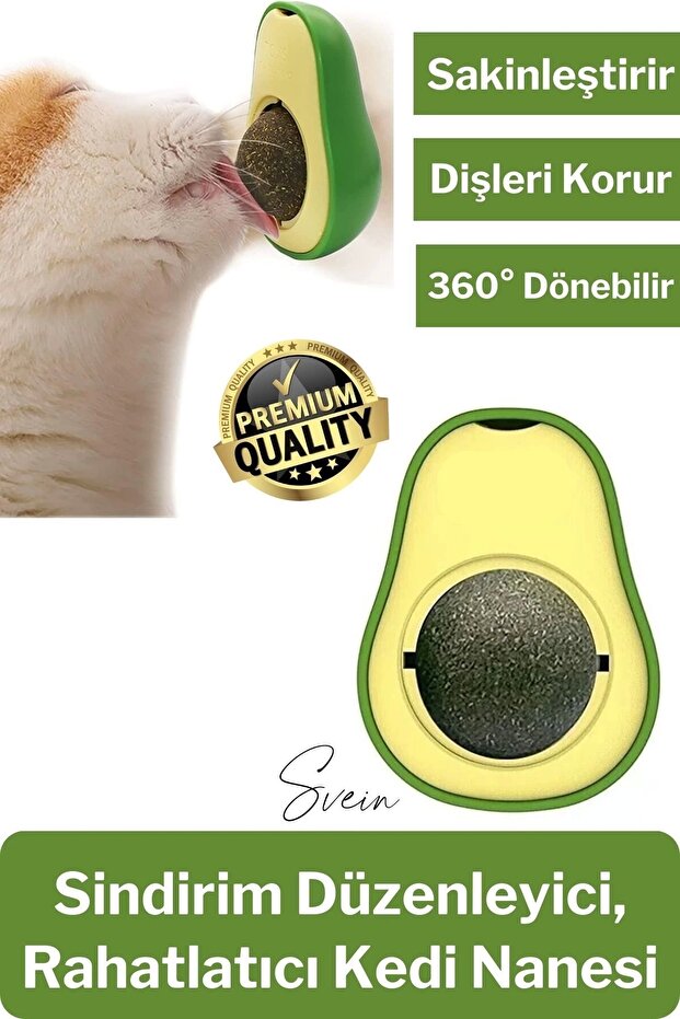 Natural Avocado Catnip Ball Toy Adhesive Licking Calming Catnip Edible Grass