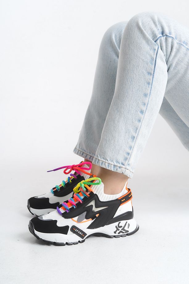 Kadın Sneaker Yüksek Taban Bağcıklı Spor Ayakakbı Flexy Syh Byz - 4