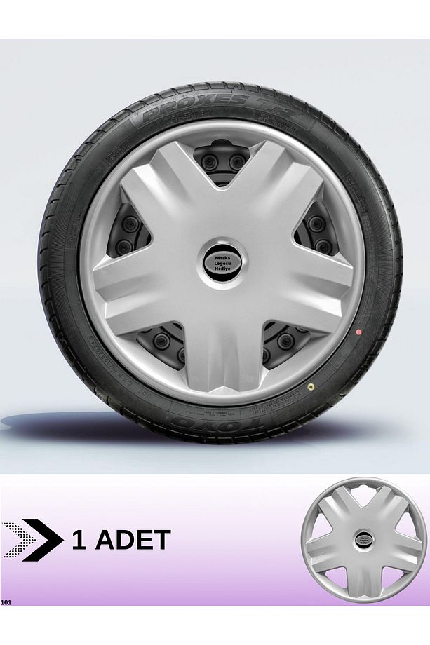 Renault Clio 2 14 İnç Jant Kapağı Amblemli Gri [1 Adet Kapak] 140  CVL-ADT1867 - 1