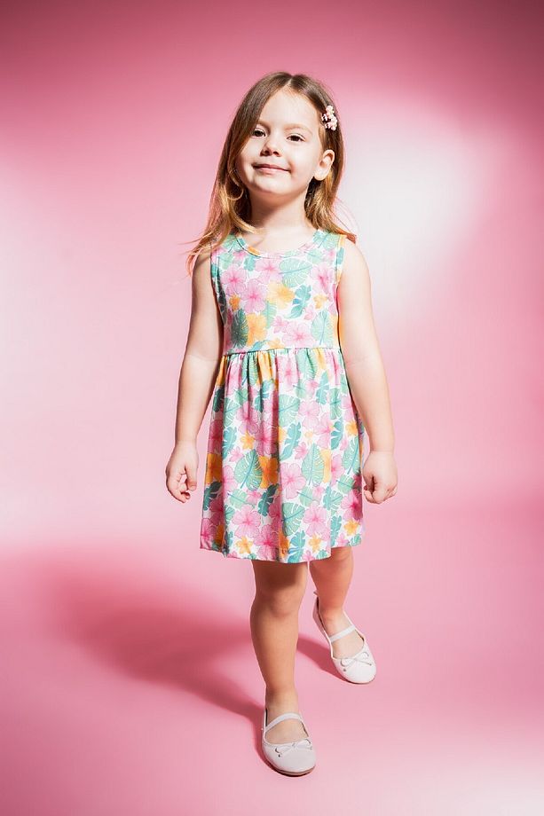 Kız Bebek Desenli Kolsuz Elbise C0074A524SM - 1