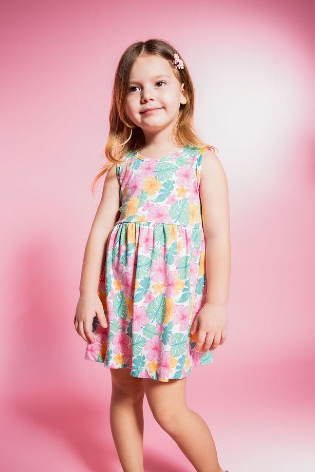 Kız Bebek Desenli Kolsuz Elbise C0074A524SM - 2