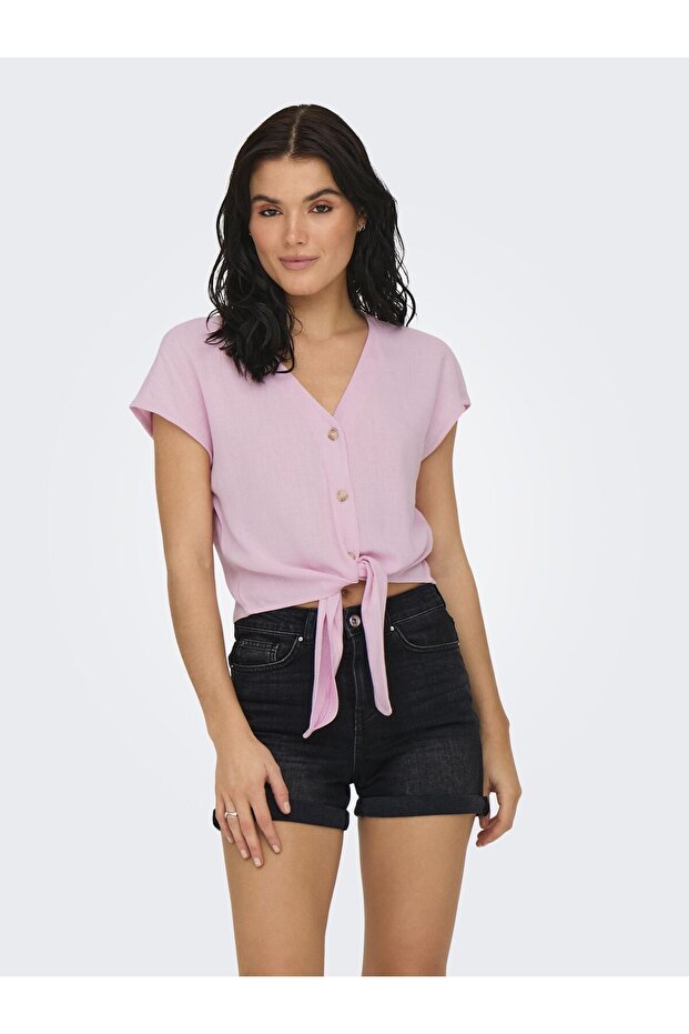 قميص ONLSIESTA SS KNOT LIN BL PNT NOOS15322270