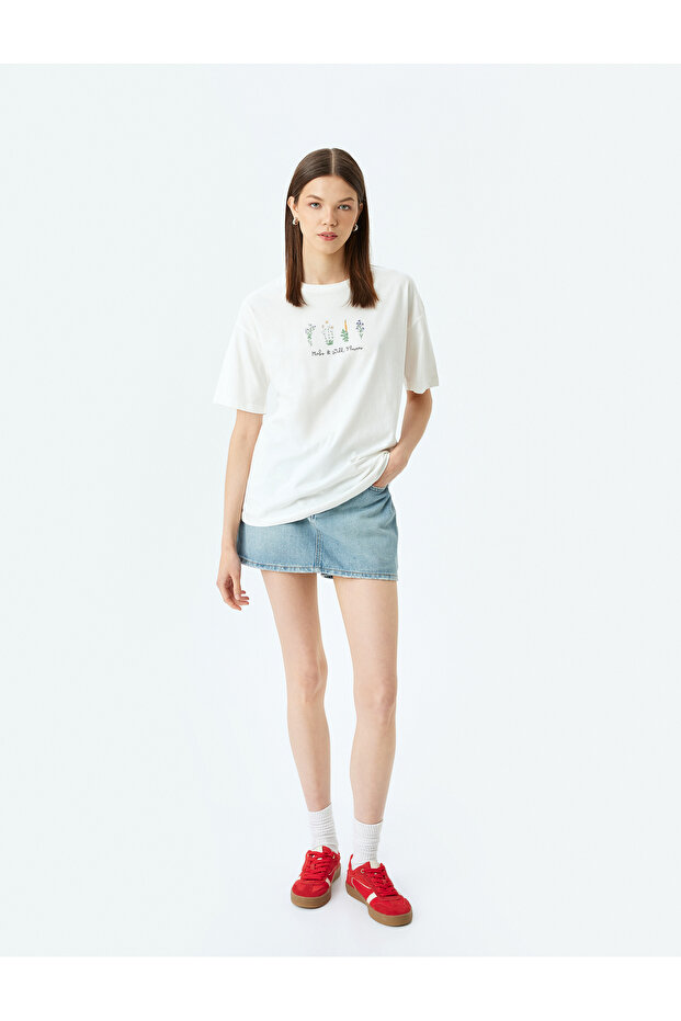 Beige Printed T-Shirt