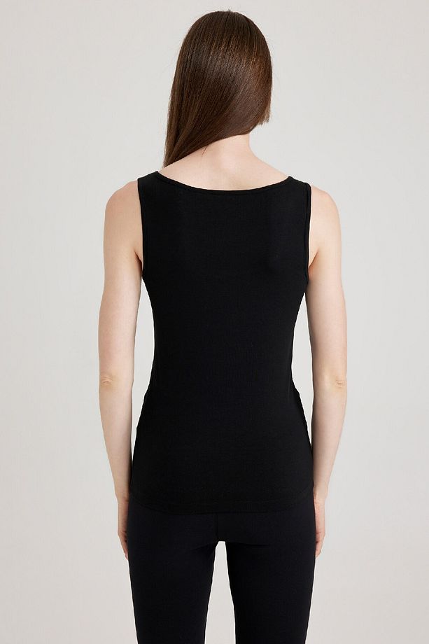 Fall In Love Regular Fit Pamuklu Basic Düz Siyah Iç Atlet R9041az23au - 5