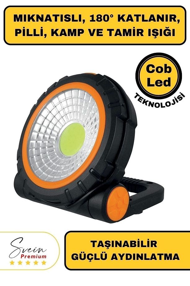 Taşınabilir Cep Boy Pilli Mıknatıslı Katlanır Ayaklı Kamp Bahçe Ev Için Mini Cob Projektör Led Işık - 1