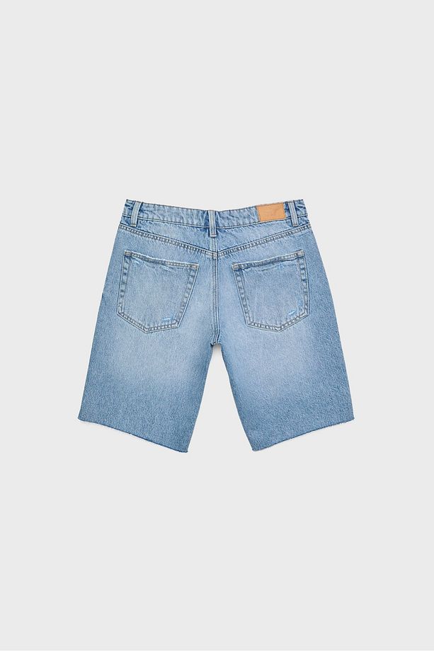 Denim Bisikletçi Bermuda Şort - 5