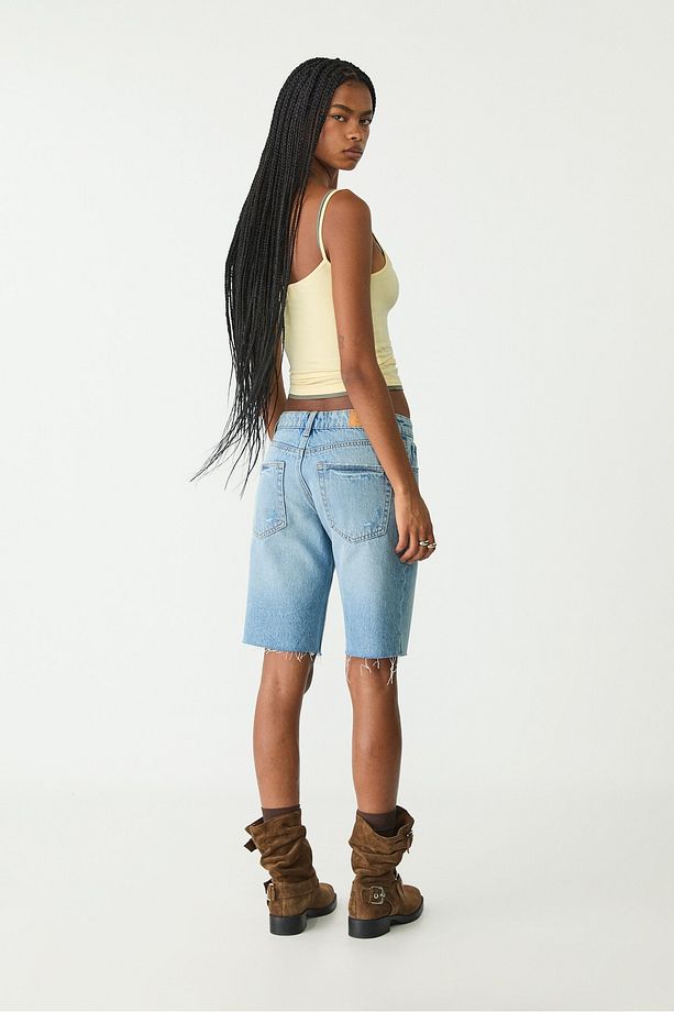 Denim Bisikletçi Bermuda Şort - 3