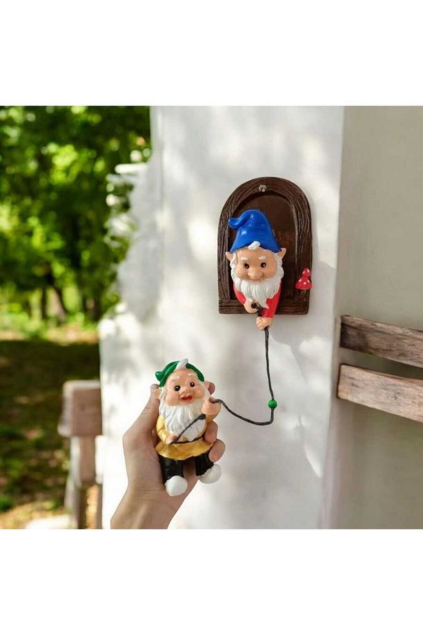 Dekoratif Şans Getiren Tırmanan Şans Cüceleri Bahçe, Balkon, Duvar Süsü - 5