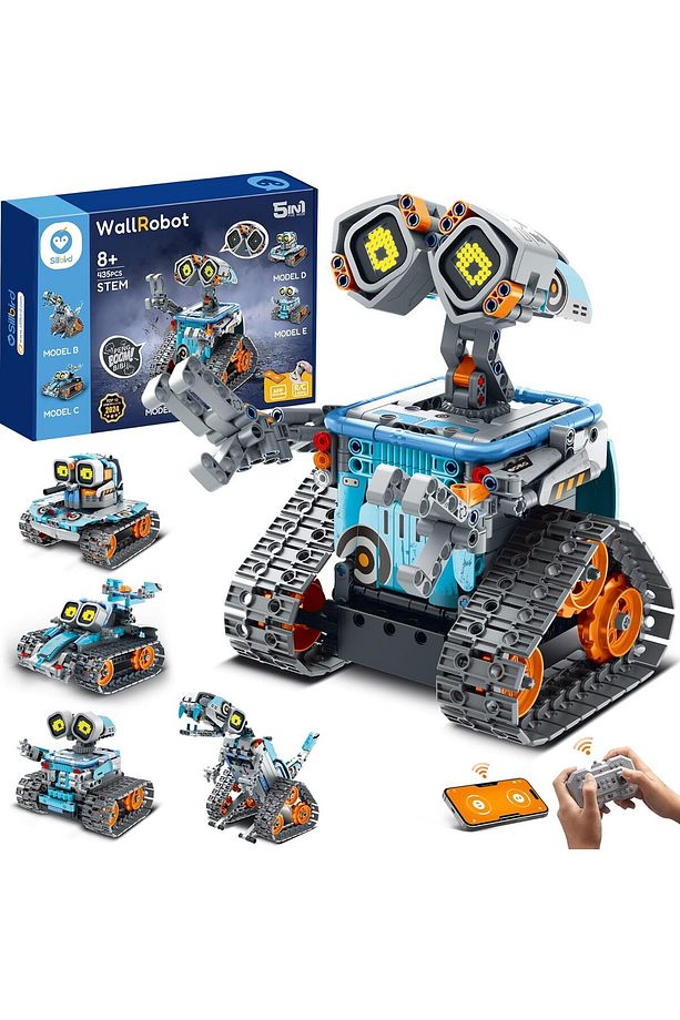 5'i 1 Arada Robot Yapım Seti Programlanabilir, Uzaktan Kumandalı ve Eğitici STEM Oyuncağı - 1