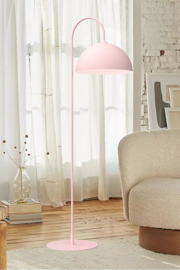 Pembe Lambader Hareketli Başlık Modern Dekoratif Metal Oturma Odası Çalışma Odası Zemin Lambası - 2