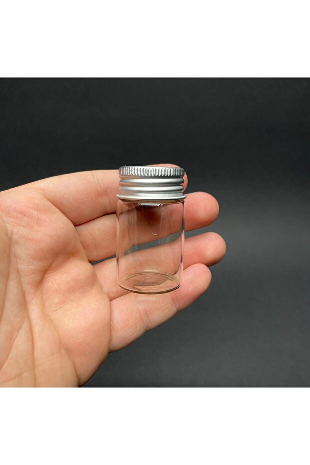 3Pcs 20ml Multi-Purpose Wide Mouth Glass Bottle Flask Shot Bottle with Metal Cap Leakproof 3X20Ml