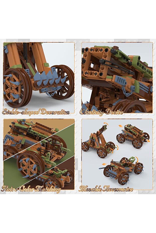 3'ü 1 Arada Ortaçağ Mancınık Seti, Eğitici 3D Bulmaca Yapı Oyuncağı - 2