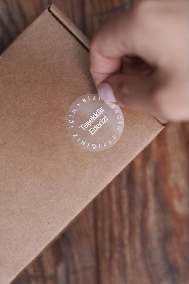 ملصق دائري شفاف 100 قطعة - 1