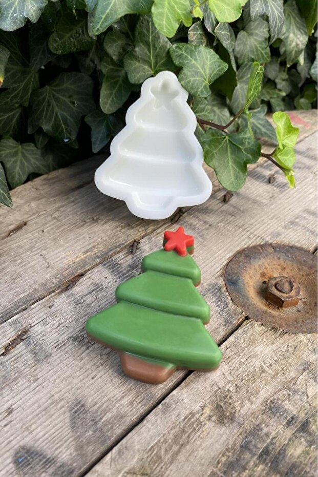 Yılbaşı Çam ağacı Silikon Mum Kalıbı - 4