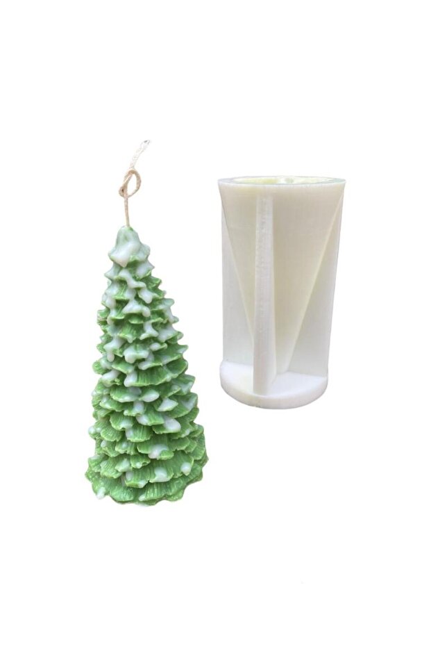 3D Çam Ağacı Silikon Mum Kalıbı - 5