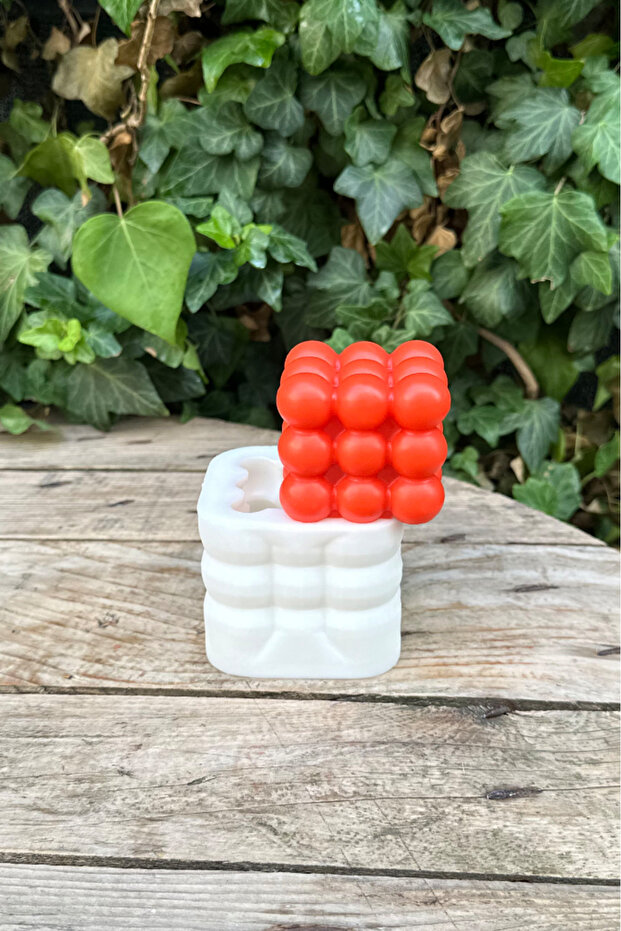 Bubble Küp Silikon Mum Kalıbı - 5