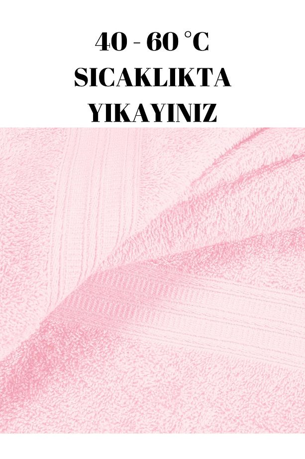 Pembe Büyük Banyo Havlusu %100 Pamuk  90 x 150 cm Banyo Duş Vücut Havlusu Yumuşak Modern Havlu - 5