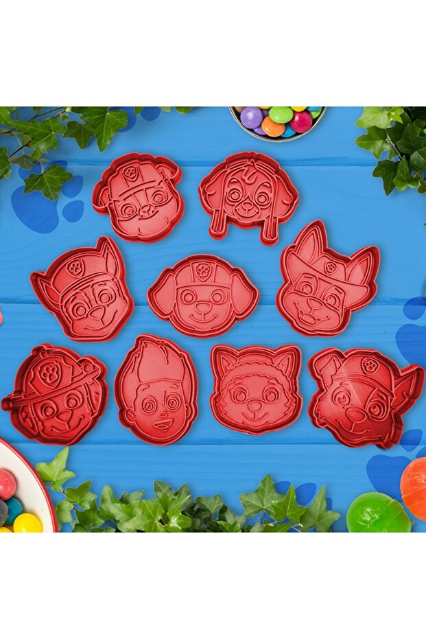 Cute Dogs Cookie Mold - Sugar Dough Modeling Set 9 Pieces Character Full Set 8-10cm