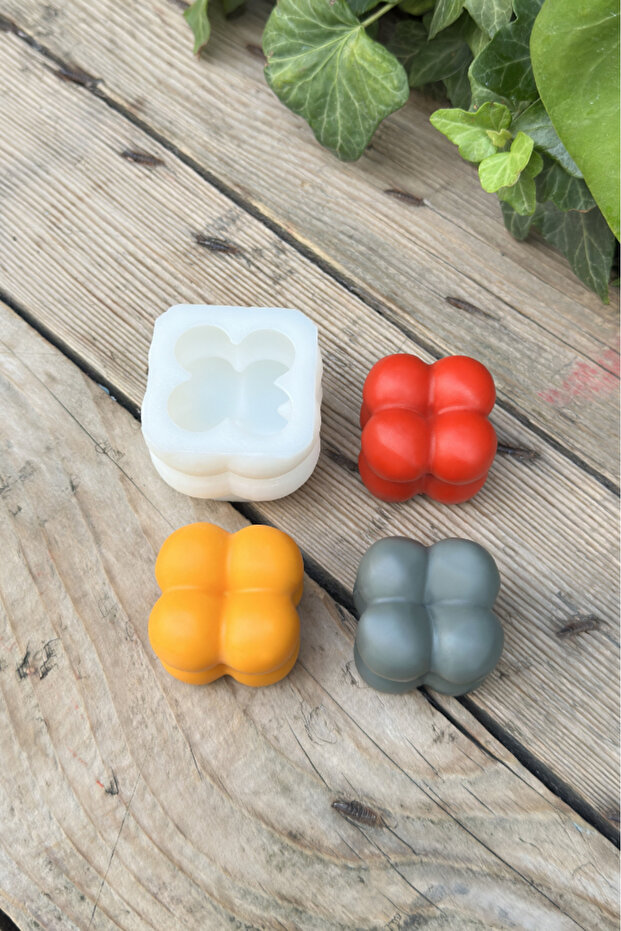 Bubble Küp Mini Silikon Mum Kalıbı - 7