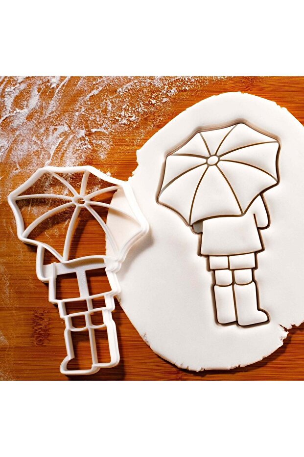 Human Cookie Mold with Umbrella and Our Sugar Dough Mold is 8-9cm tall